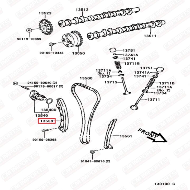 Guía curva de distribución 1ZZFE - Celica - Izquierda - OEM - Imagen 3