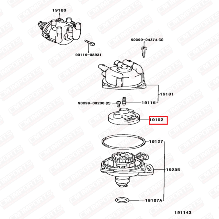 Rotor de distribuidor 4AGE 20V - OEM - Imagen 2